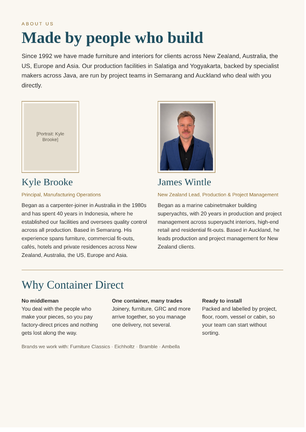 Company profile page 2: About us